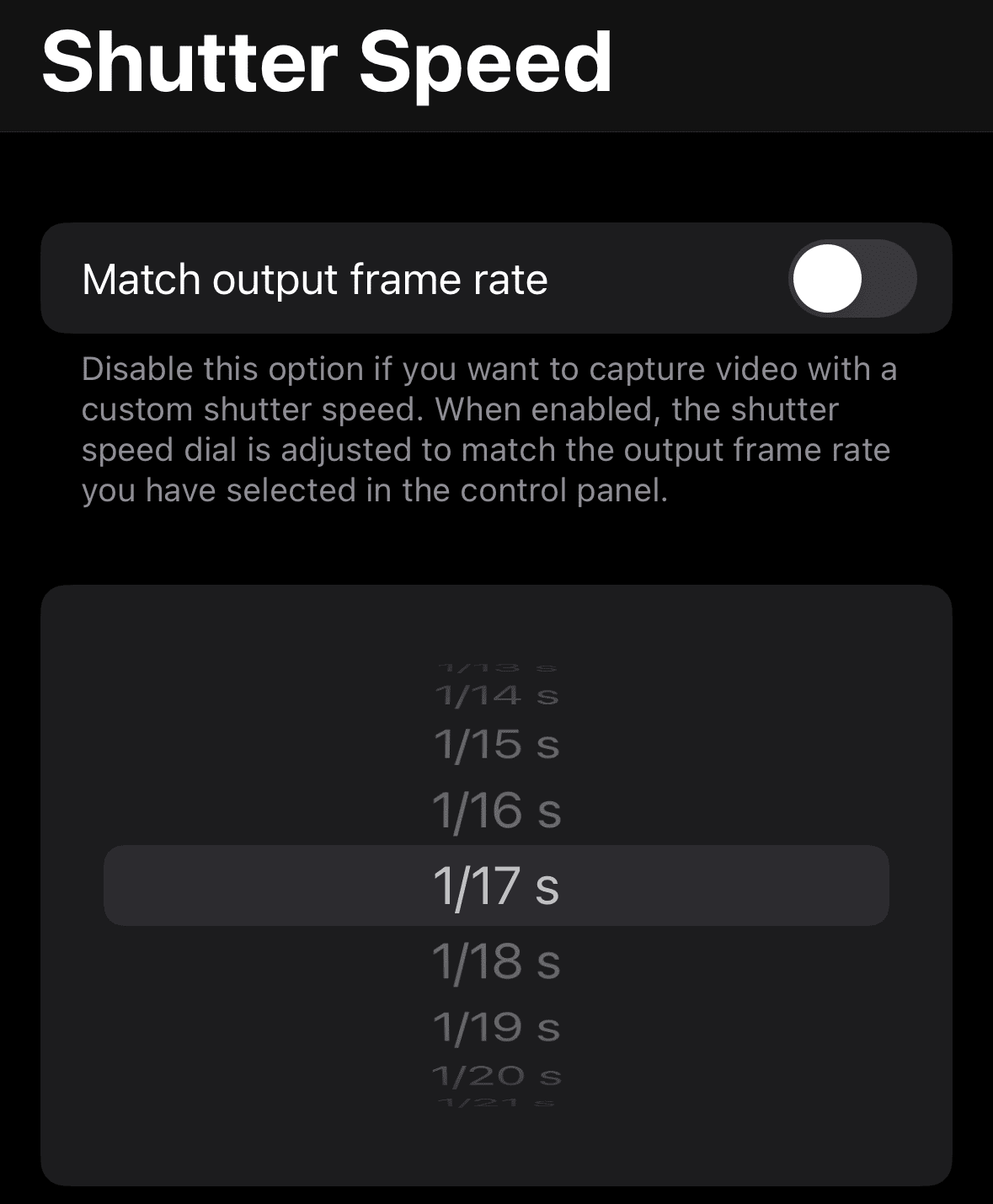 Custom Shutter Speed for Video Recordings with ProCamera Custom Shutter Speed for Video Recordings with ProCamera
