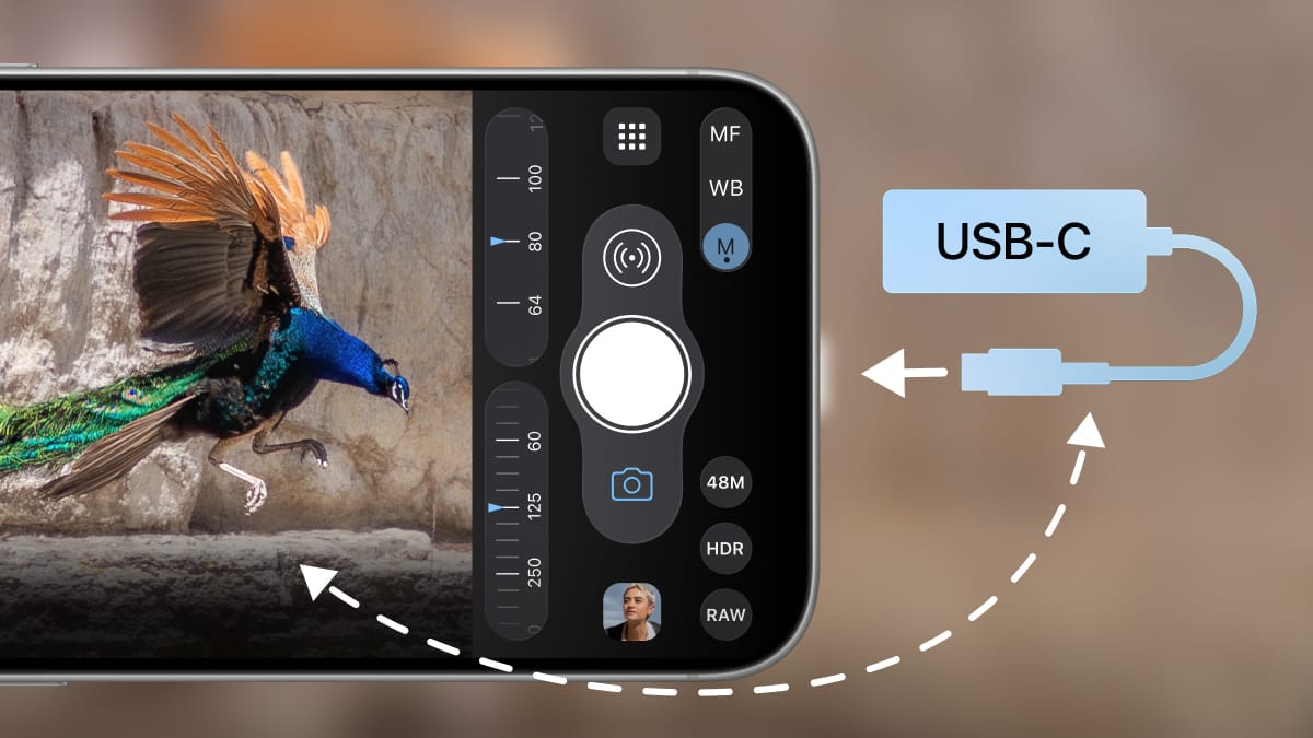 Connecting an external drive to ProCamera via USB-C