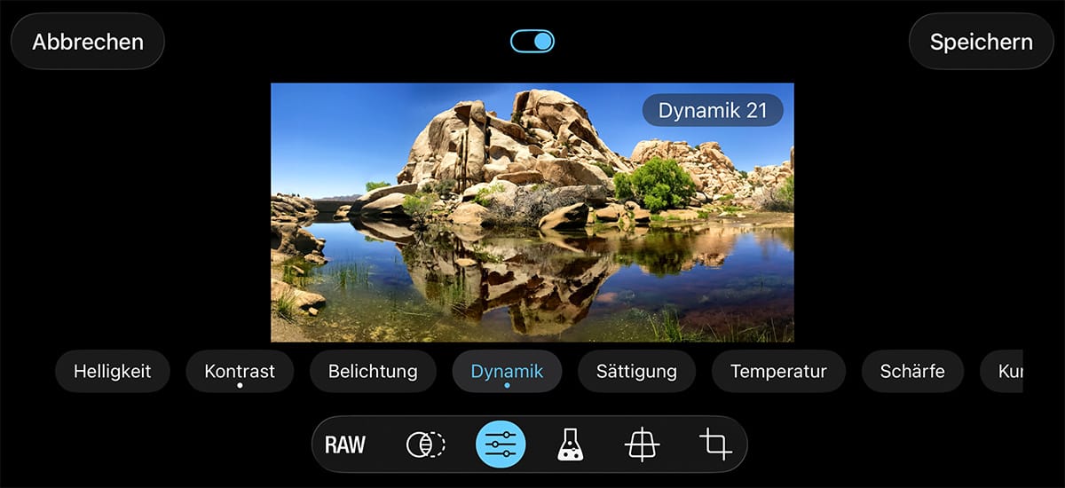 ProCamera Bearbeitungsstudio iOS 26 Design ProCamera Studio unter iOS 26
