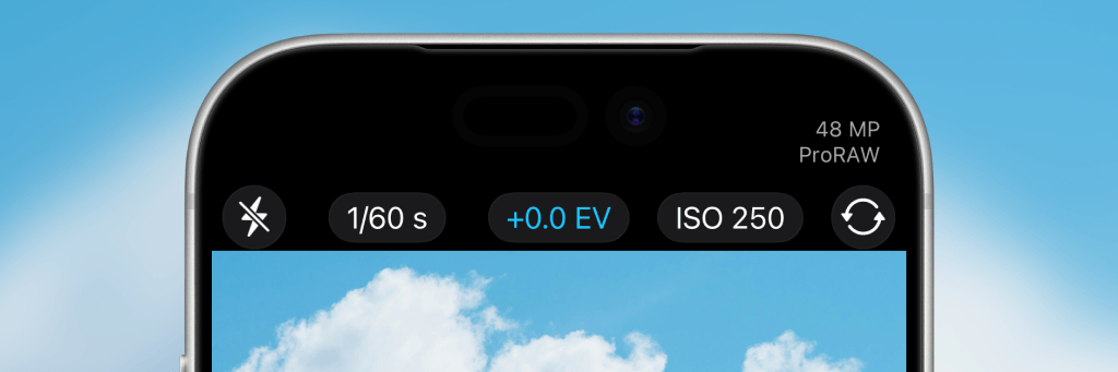 whatsnew_26-2_fileformatdisplay File Format display on the capture screen of ProCamera